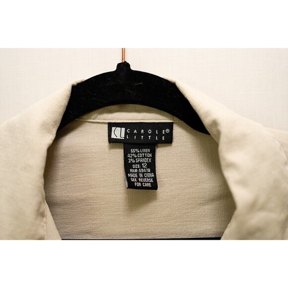 Carole Little womens linen blend jacket coat blazer 12 - Picture 2 of 6